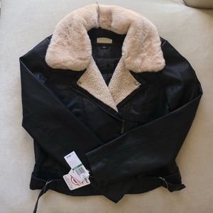 NWT Jou Jou Vegan Leather Jacket Coat